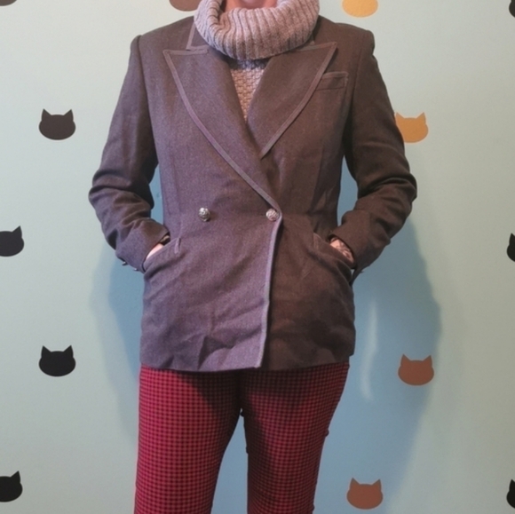 MONDI Dark Academia Blazer Grey Wool 36 - Picture 1 of 5